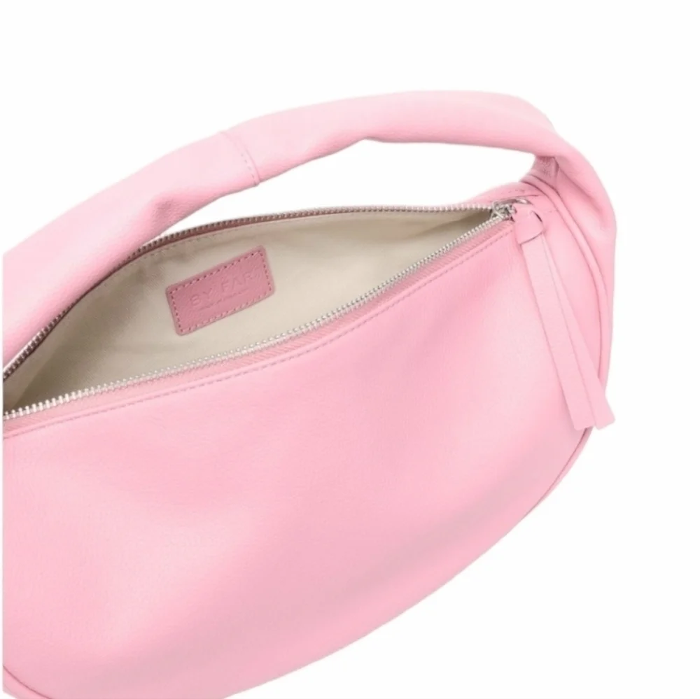 BY FAR Cush Flat Grain Leather Bag, Pink, NWT